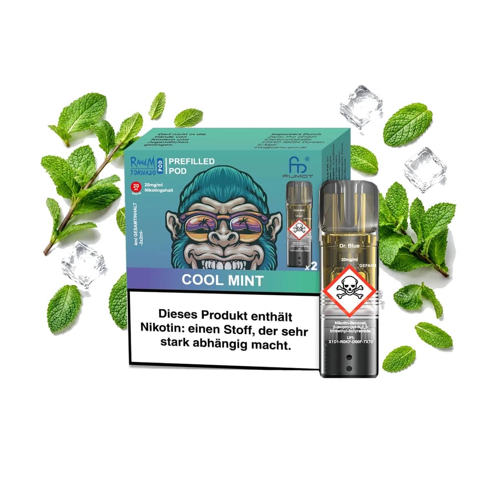 Fumot RandM Tornado Prefilled Pods 2x2 ml - Cool Mint - 20 mg/ml