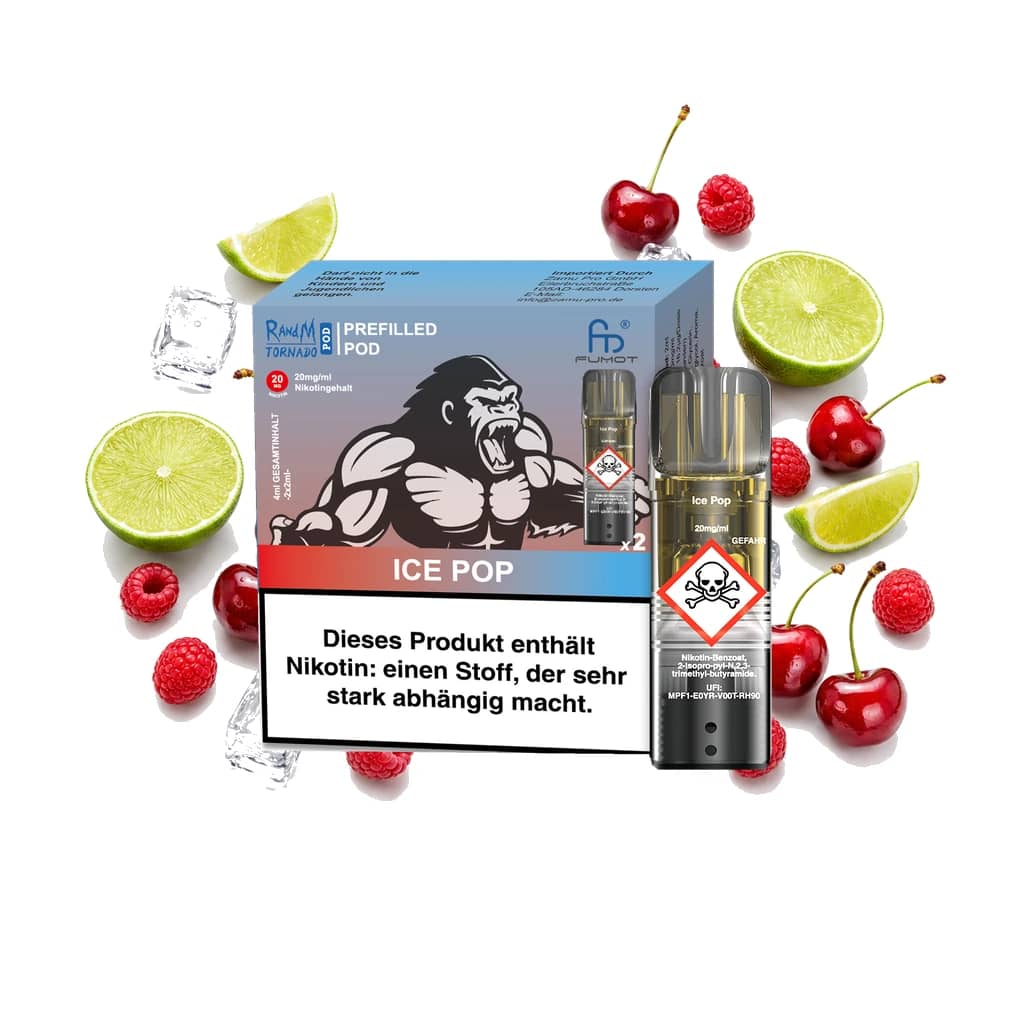 Fumot RandM Tornado Prefilled Pods 2x2 ml - Ice Pop - 20 mg/ml