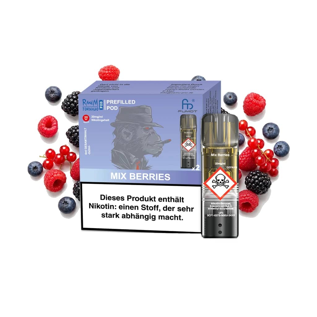 Fumot RandM Tornado Prefilled Pods 2x2 ml - Mix Berries - 20 mg/ml