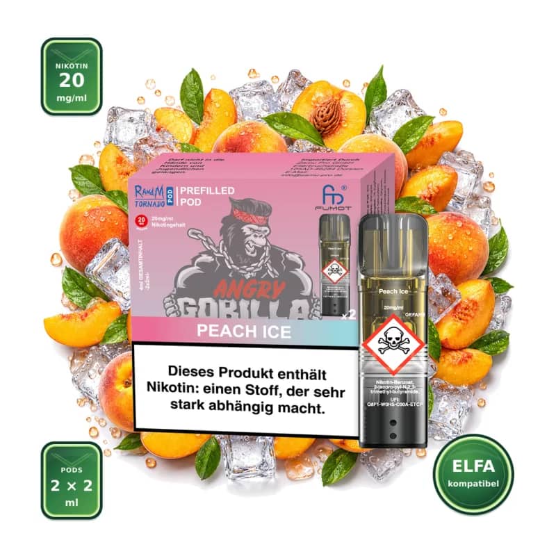 Fumot RandM Tornado Prefilled Pods 2x2 ml - Peach Ice - 20 mg/ml