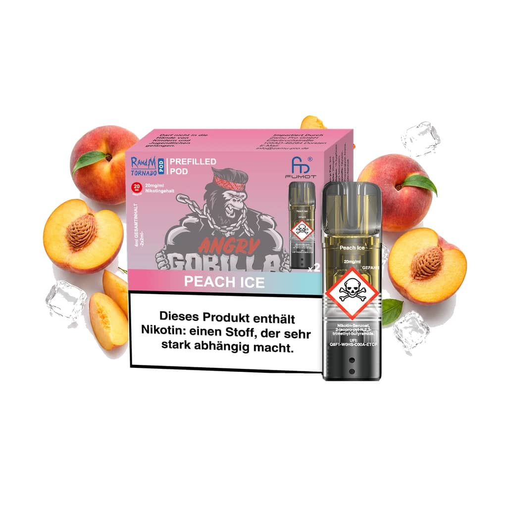 Fumot RandM Tornado Prefilled Pods 2x2 ml - Peach Ice - 20 mg/ml