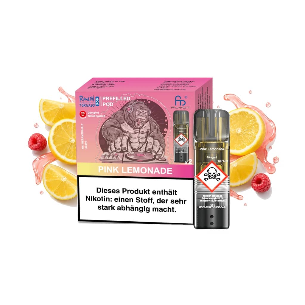 Fumot RandM Tornado Prefilled Pods 2x2 ml - Pink Lemonade - 20 mg/ml