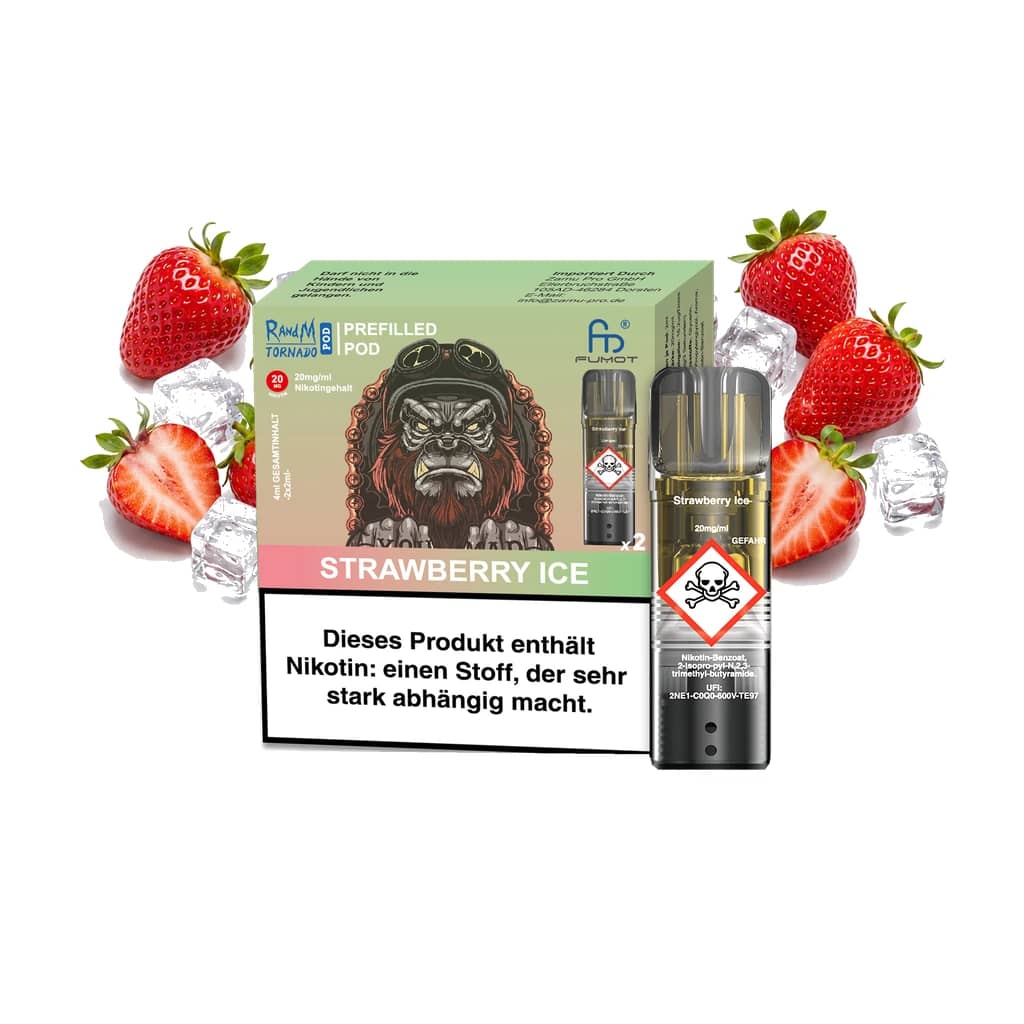 Fumot RandM Tornado Prefilled Pods 2x2 ml - Strawberry Ice - 20 mg/ml