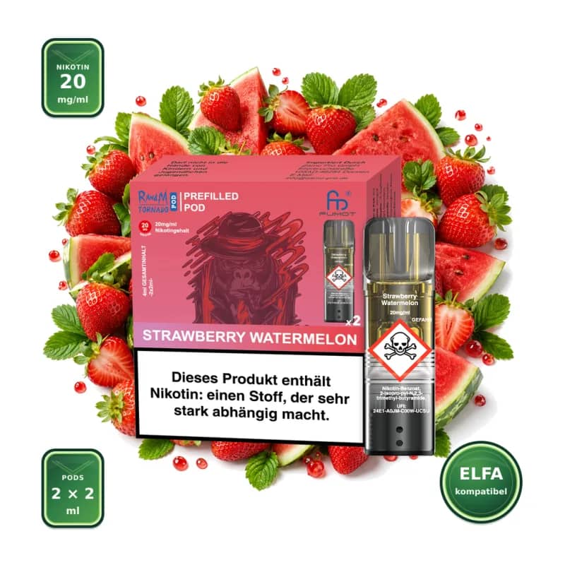 Fumot RandM Tornado Prefilled Pods 2x2 ml - Strawberry Watermelon - 20 mg/ml