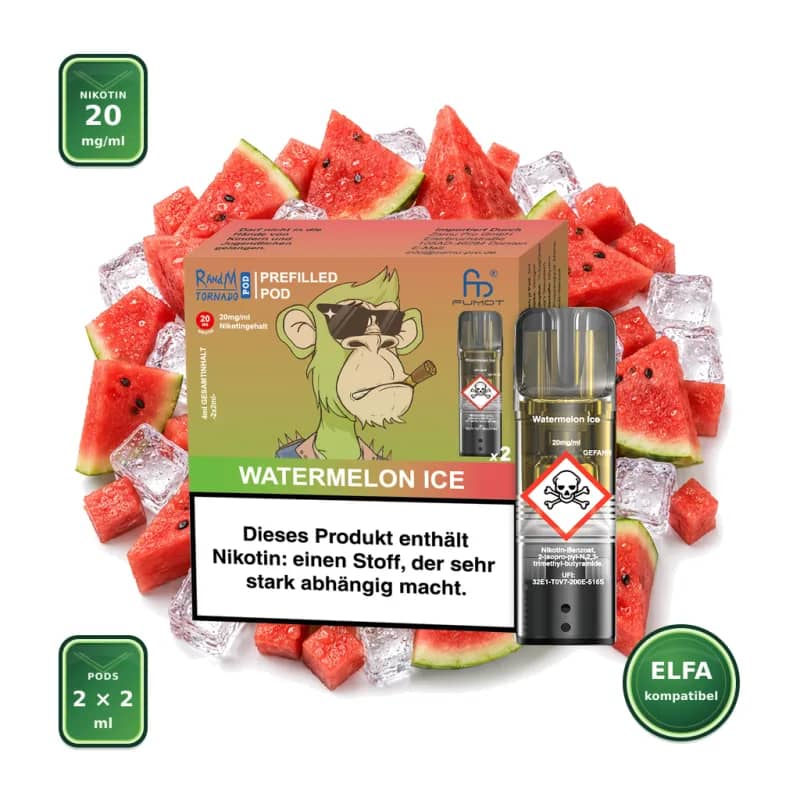 Fumot RandM Tornado Prefilled Pods 2x2 ml - Watermelon Ice - 20 mg/ml