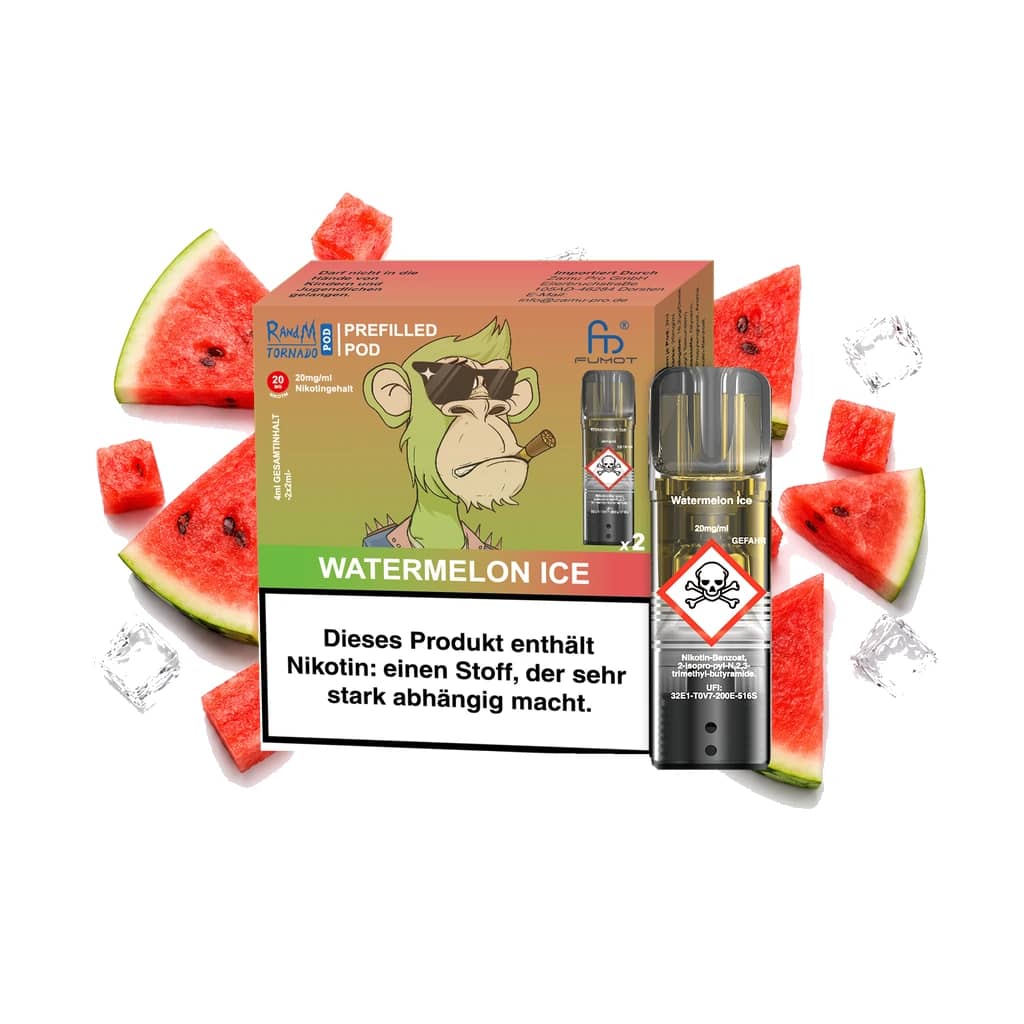 Fumot RandM Tornado Prefilled Pods 2x2 ml - Watermelon Ice - 20 mg/ml