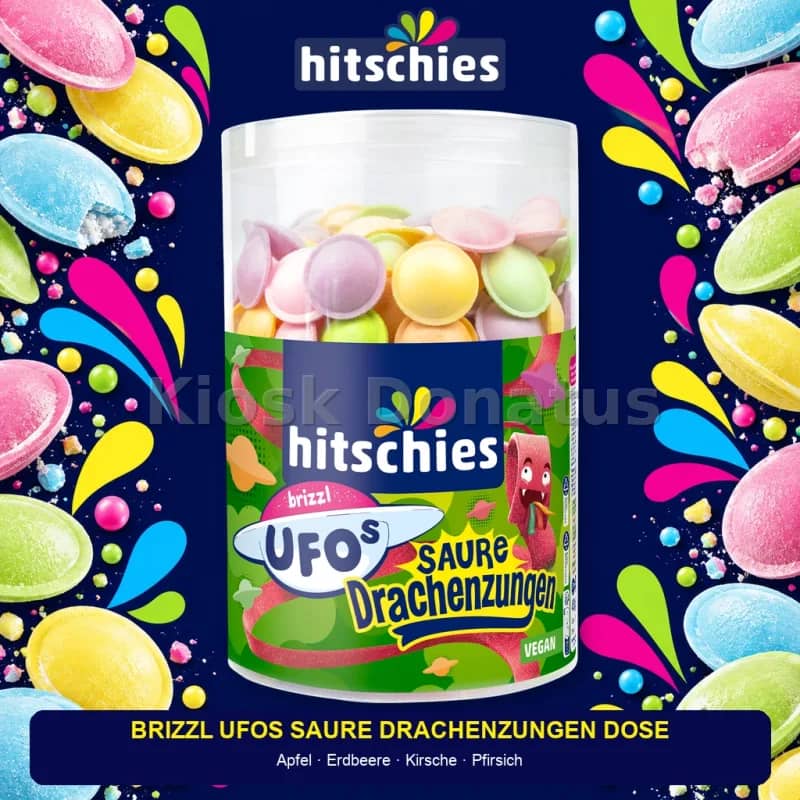 Hitschies brizzl UFOs Saure Drachenzungen Dose 450 g