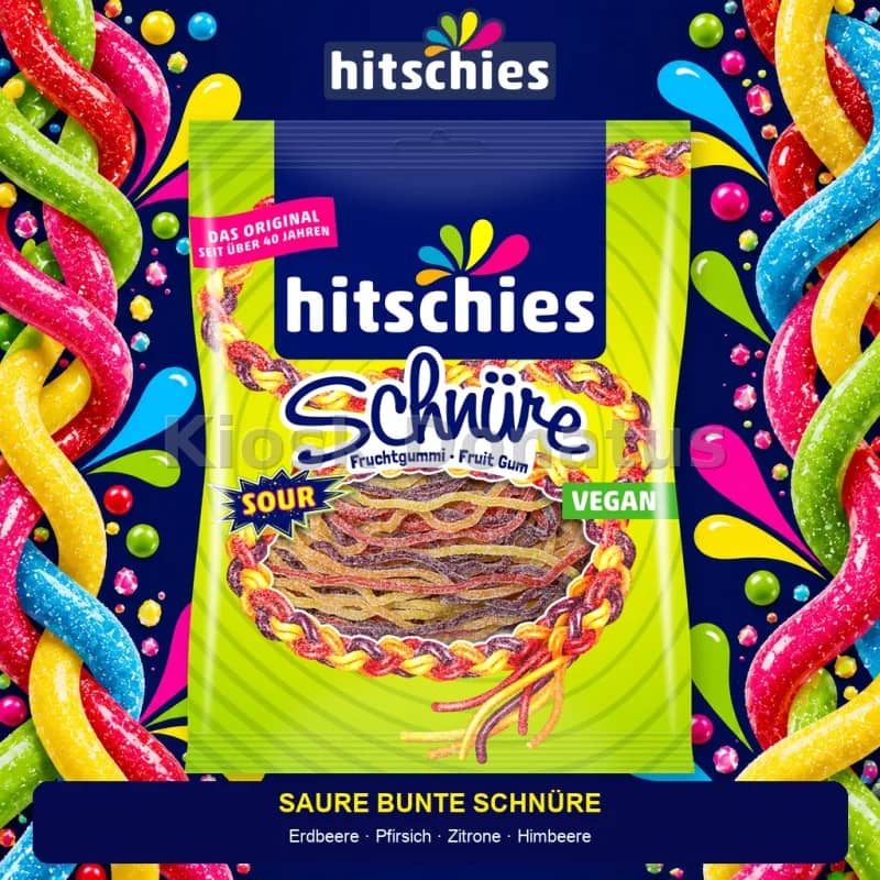 Hitschies Saure Bunte Schnüre 125 g