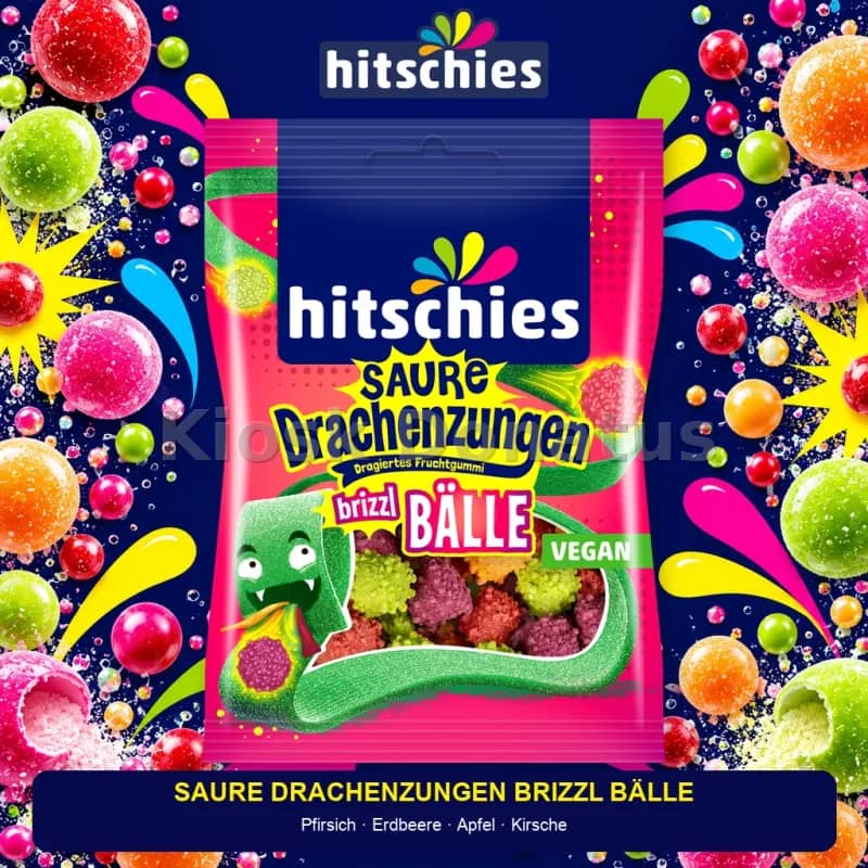 Hitschies Saure Drachenzungen brizzl Bälle 100 g