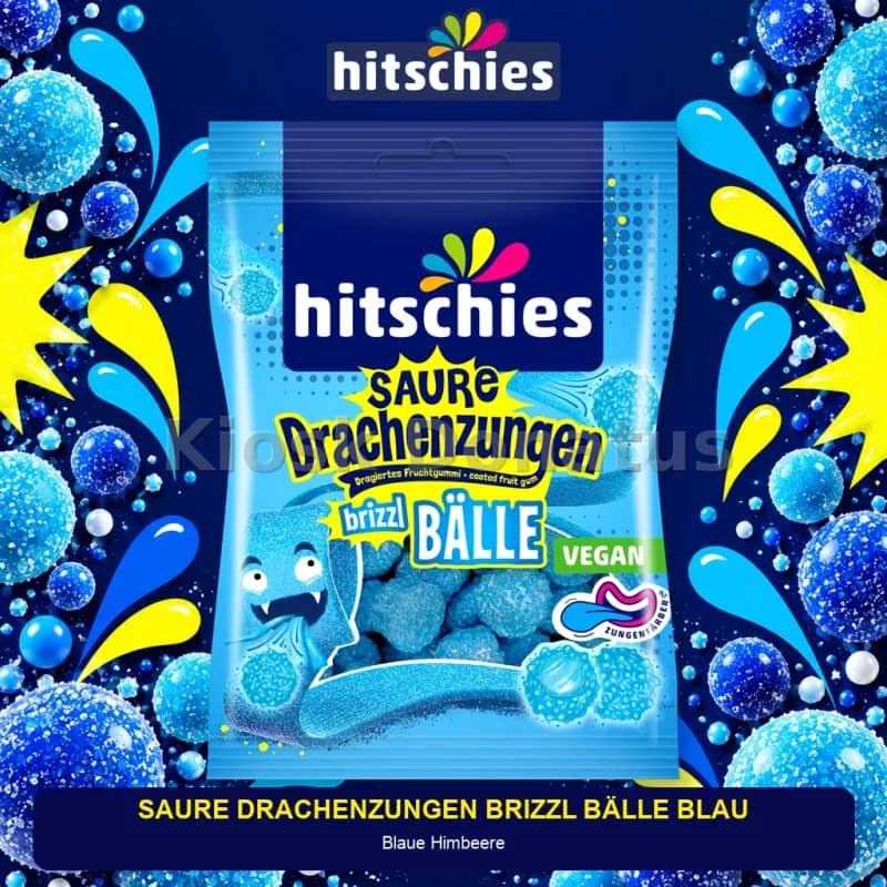 Hitschies Saure Drachenzungen brizzl Bälle blau 100 g