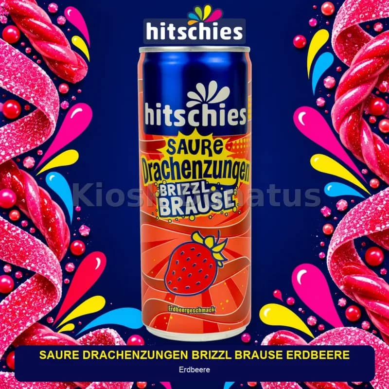 Hitschies Saure Drachenzungen brizzl Brause Erdbeere 250 ml
