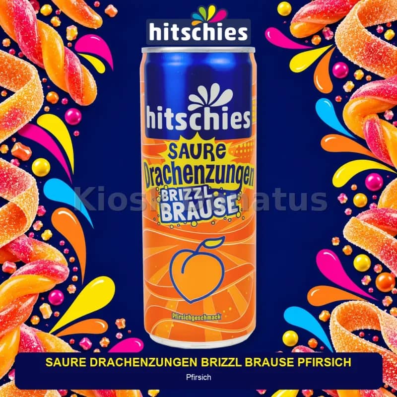Hitschies Saure Drachenzungen brizzl Brause Pfirsich 250 ml