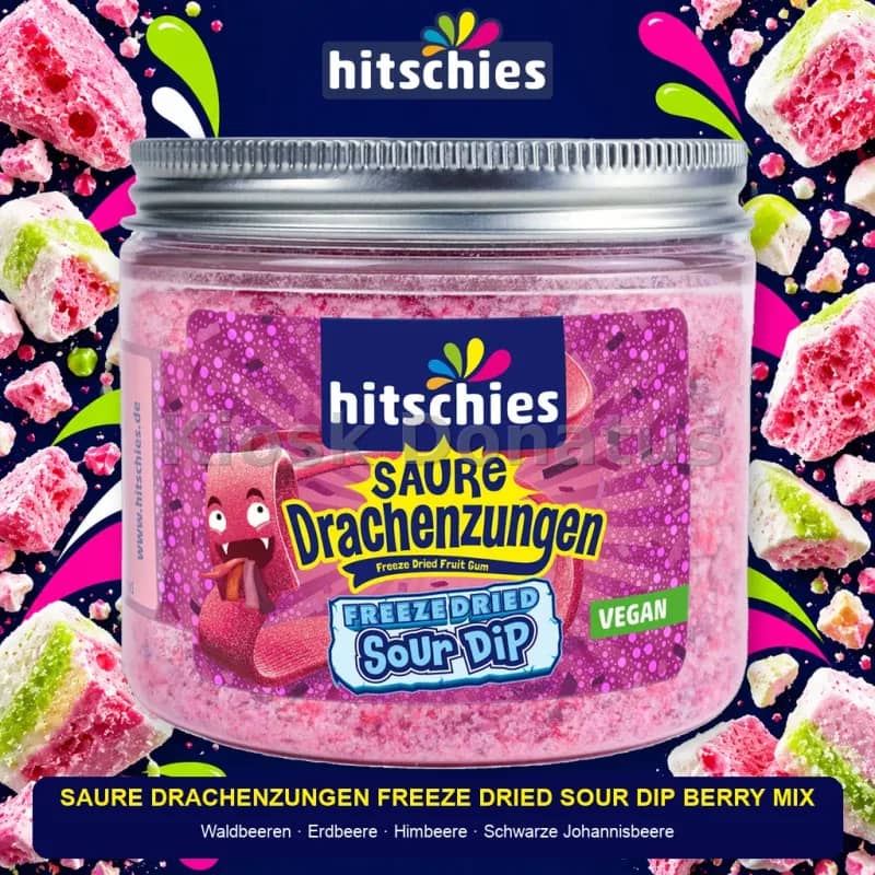 Hitschies Saure Drachenzungen Freeze Dried Sour Dip Berry Mix 140 g