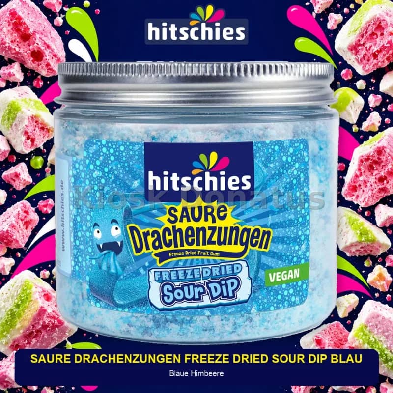 Hitschies Saure Drachenzungen Freeze Dried Sour Dip Blau 140 g