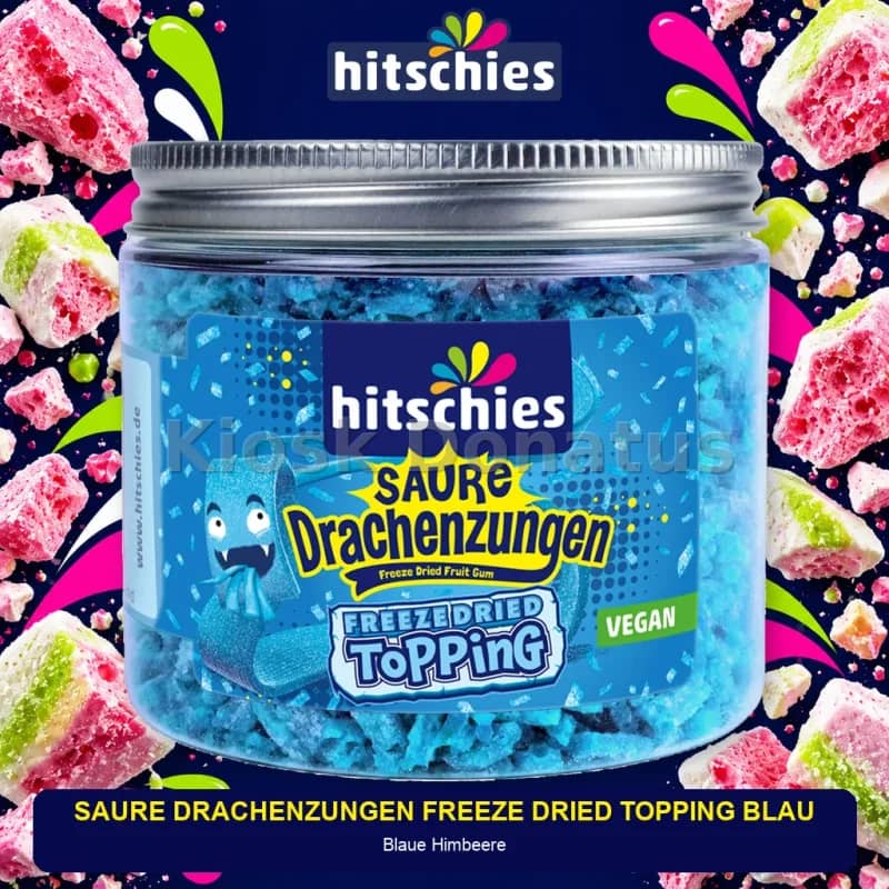 Hitschies Saure Drachenzungen Freeze Dried Topping Blau 80 g