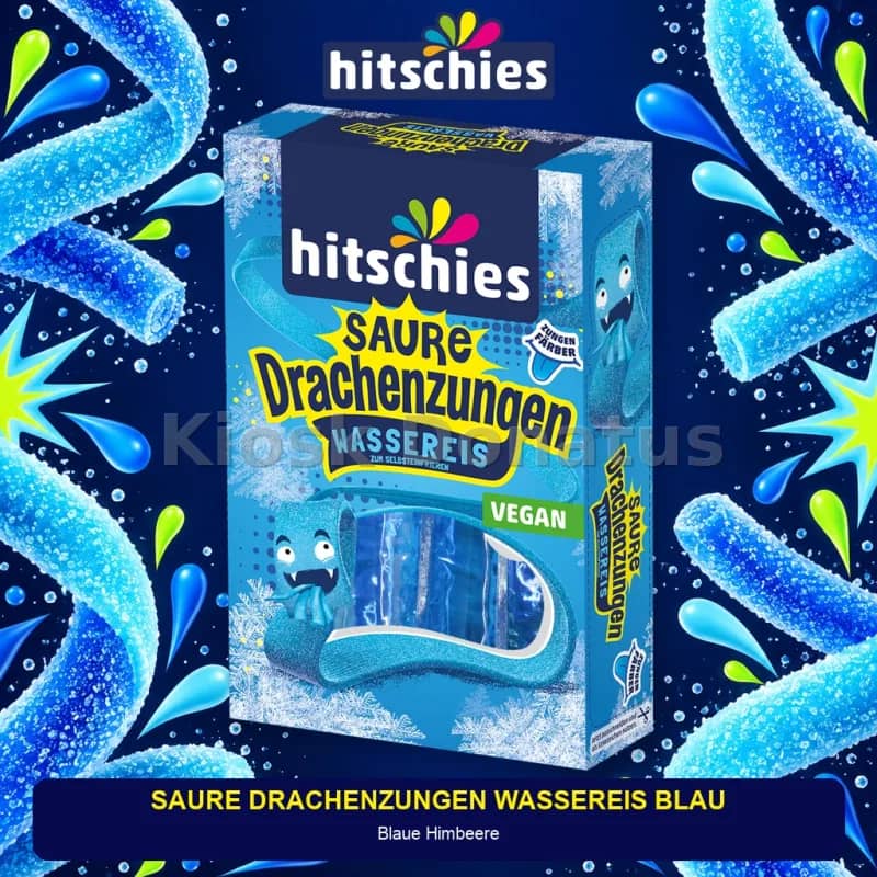 Hitschies Saure Drachenzungen Wassereis Blau 400 ml
