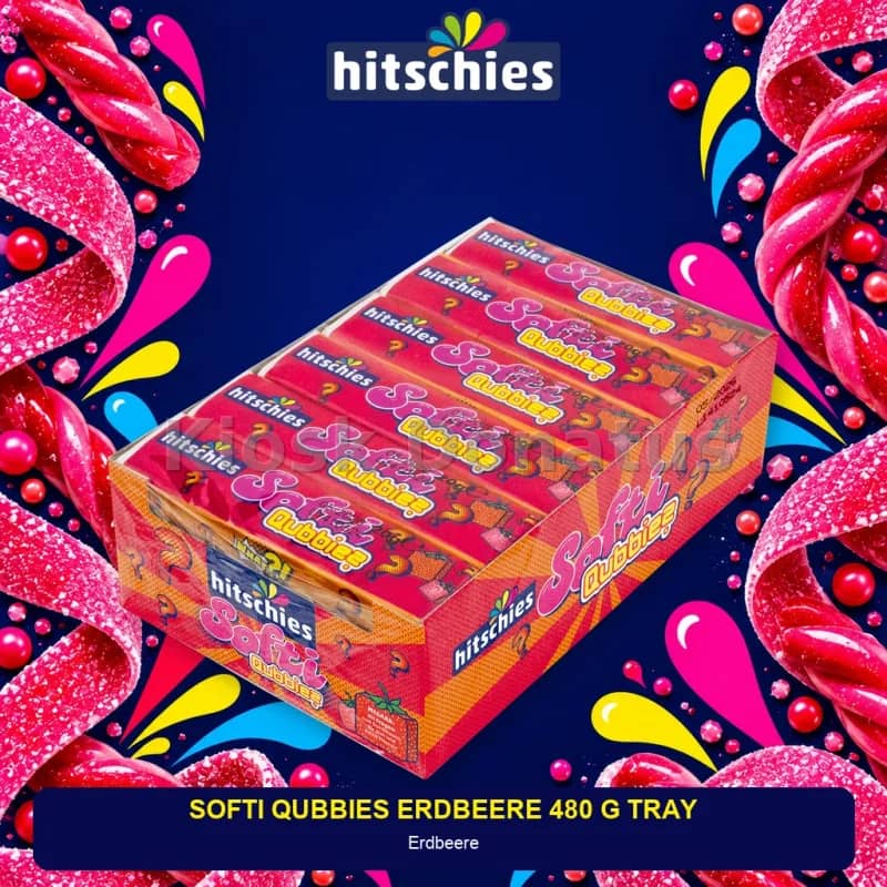 Hitschies Softi Qubbies Erdbeere 480 g Tray