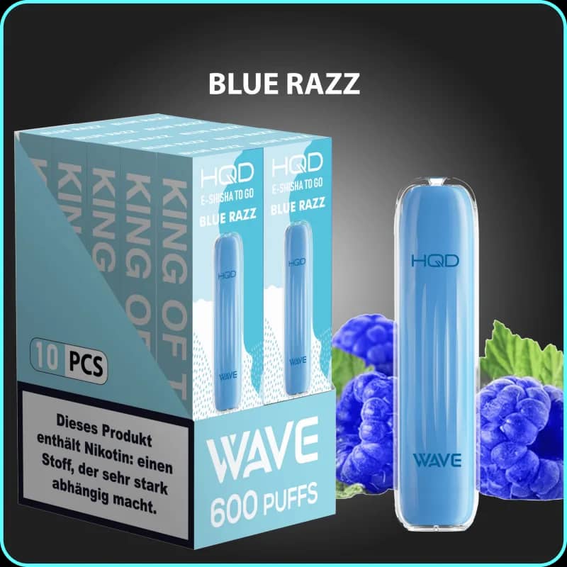 HQD WAVE 600 Züge Einweg Blue Razz