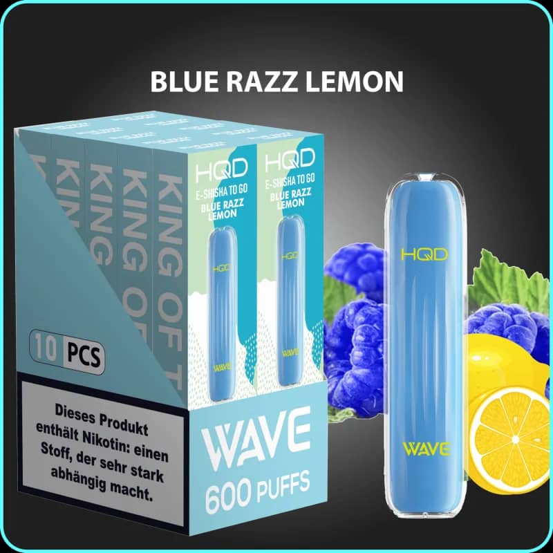 HQD WAVE 600 Züge Einweg Blue Razz Lemon