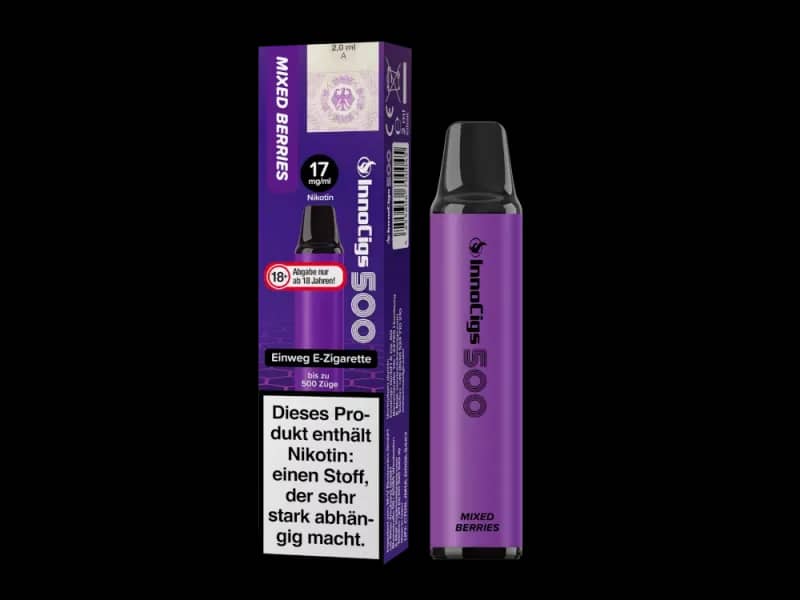Innocigs 500 – Einweg E-Shisha 600 Züge - Mixed Berries