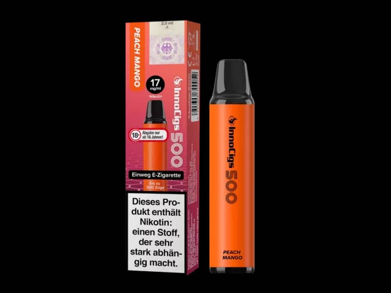 Innocigs 500 – Einweg E-Shisha 600 Züge - Peach Mango