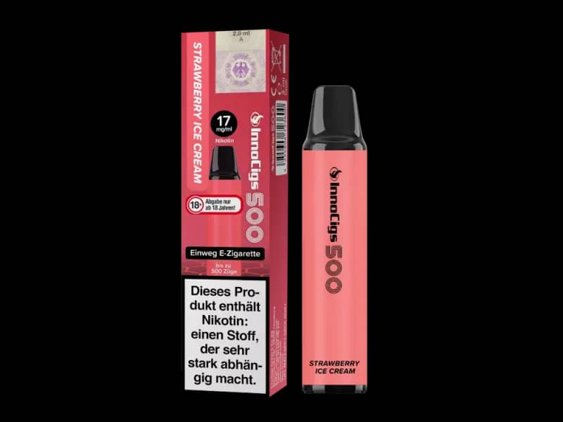 Innocigs 500 – Einweg E-Shisha 600 Züge - Strawberry Ice Cream
