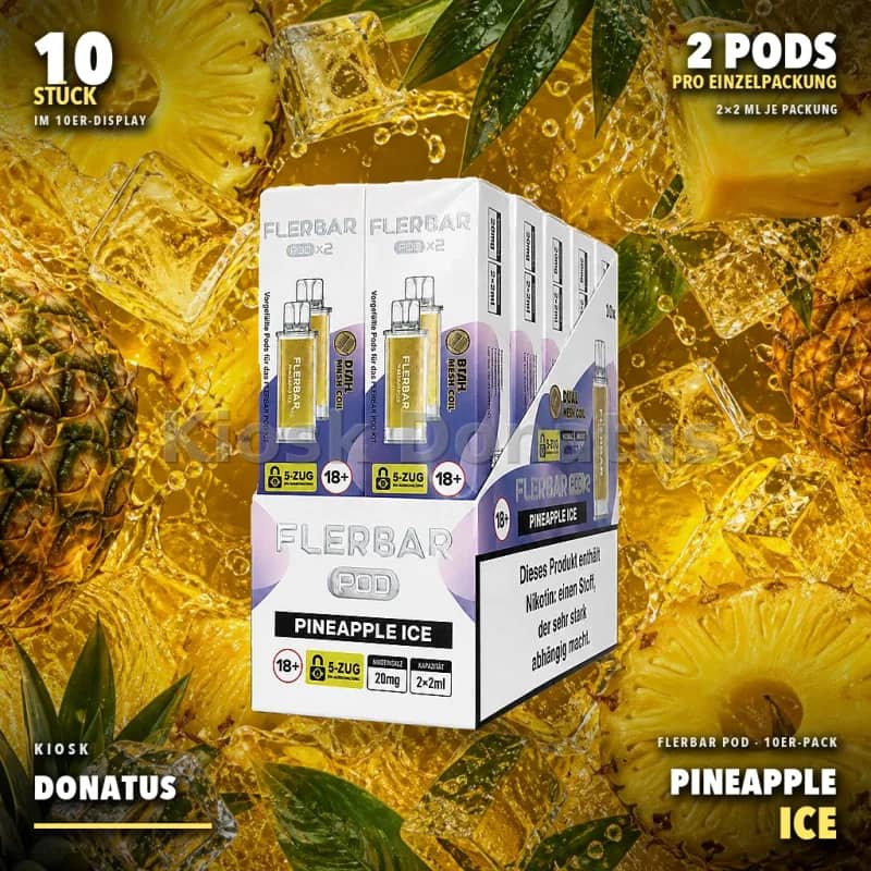 10er Pack - Flerbar Pods – Pineapple Ice