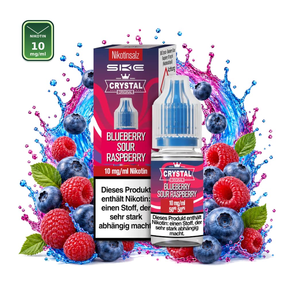SKE Crystal Blueberry Sour Raspberry Nikotinsalz 10 mg/ml