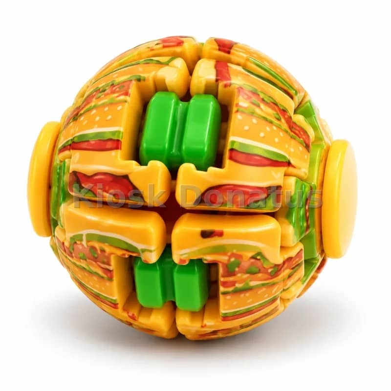 Fidget-Spinner-Ball Hamburger Gelb/Grün, 1 Stück
