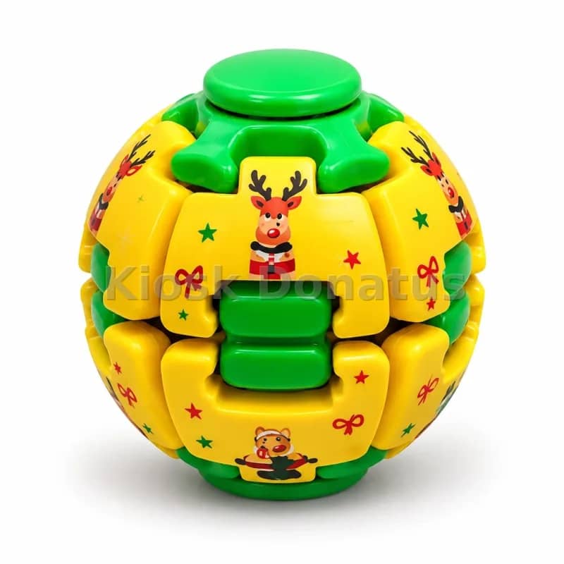 Fidget-Spinner-Ball Rentier Gelb/Grün, 1 Stück
