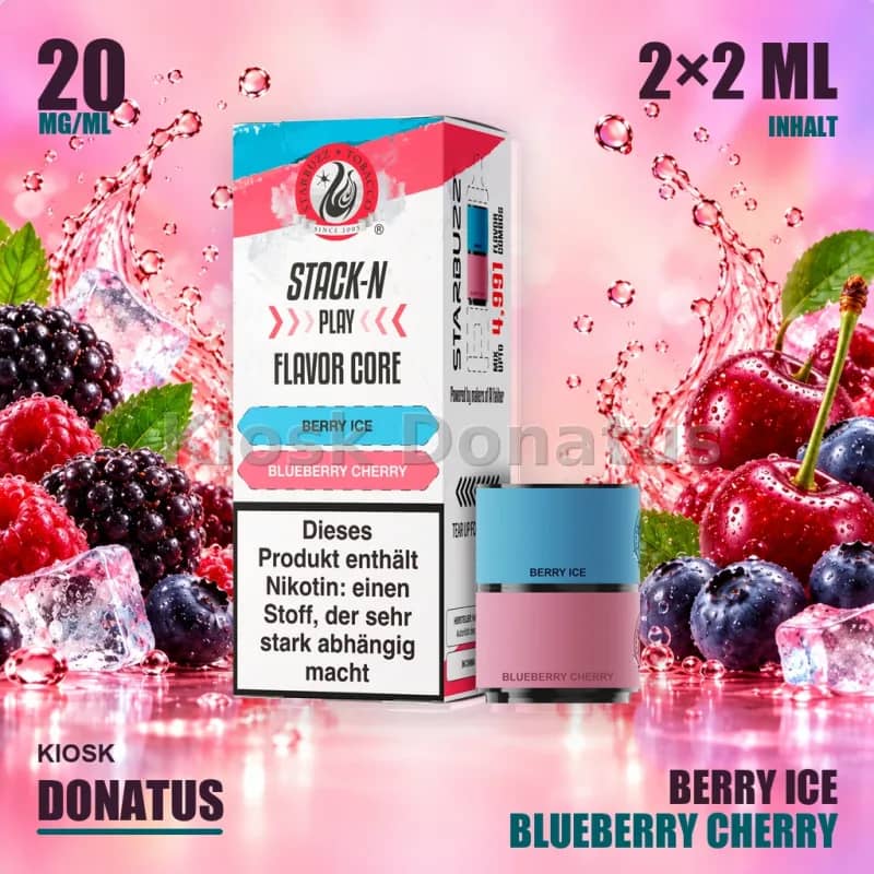 Starbuzz Stack-N Play Flavor Core Duo Pods Berry Ice + Blueberry Cherry 20mg, 2x2ml