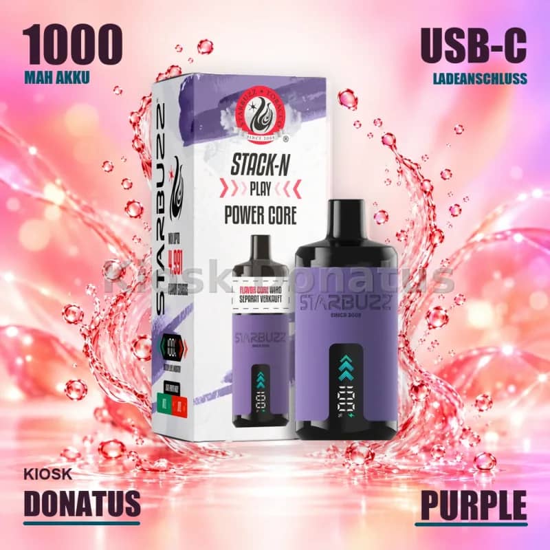 Starbuzz Stack-N Play Power Core Lila, 1000mAh