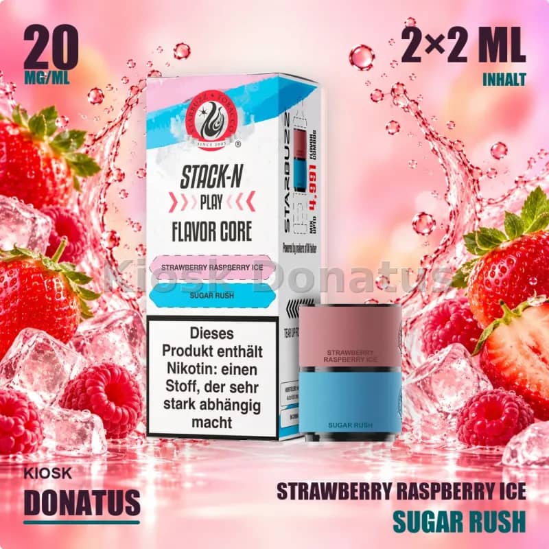 Starbuzz Stack-N Play Flavor Core Duo Pods Strawberry Raspberry Ice + Sugar Rush 20mg, 2x2ml