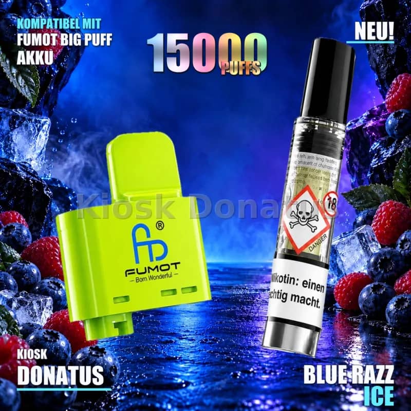 FUMOT RandM Tornado Big Puff Pod Blue Razz Ice 10 ml 20 mg/ml
