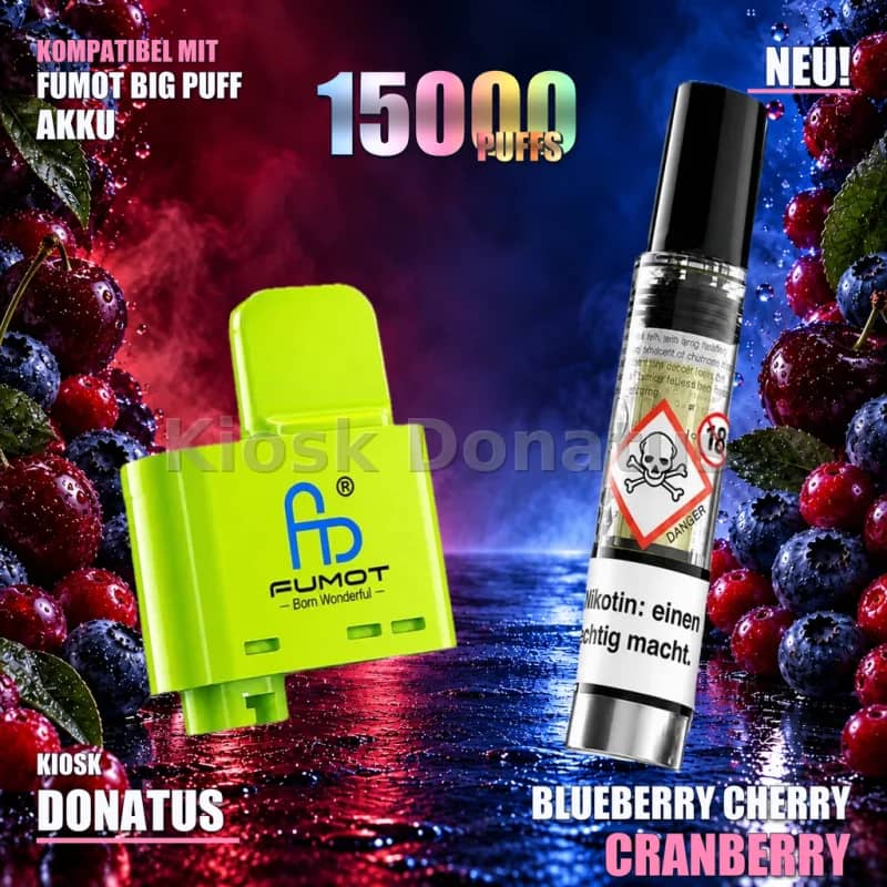 FUMOT RandM Tornado Big Puff Pod Blueberry Cherry Cranberry 10 ml 20 mg/ml