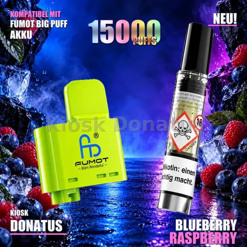 FUMOT RandM Tornado Big Puff Pod Blueberry Raspberry 10 ml 20 mg/ml