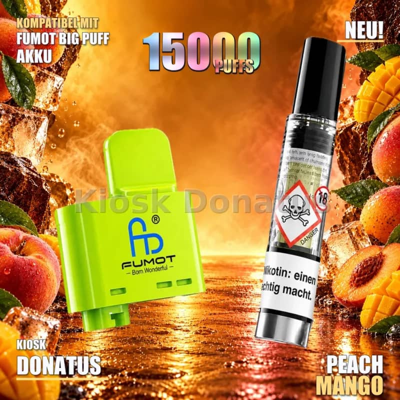 FUMOT RandM Tornado Big Puff Pod Peach Mango 10 ml 20 mg/ml
