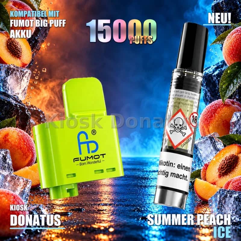 FUMOT RandM Tornado Big Puff Pod Summer Peach Ice 10 ml 20 mg/ml