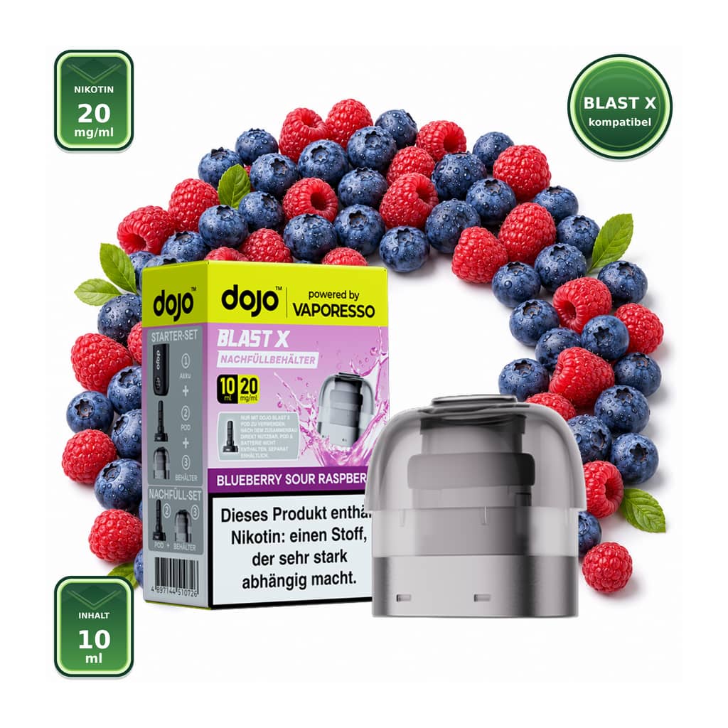 Vaporesso DOJO Blast X Blueberry Sour Raspberry 20 mg – 10 ml