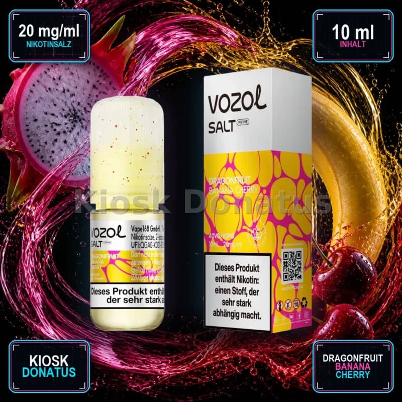 VOZOL Salt Prime Dragonfruit Banana Cherry 20mg Liquid – 10 ml