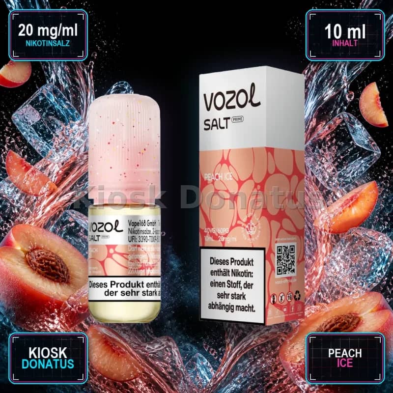 VOZOL Salt Prime Peach Ice 20mg Liquid – 10 ml