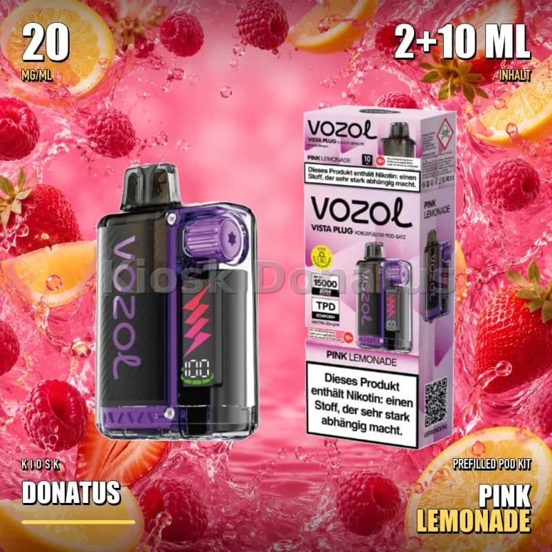 VOZOL Vista Plug 15000 Prefilled Pod Kit – Pink Lemonade