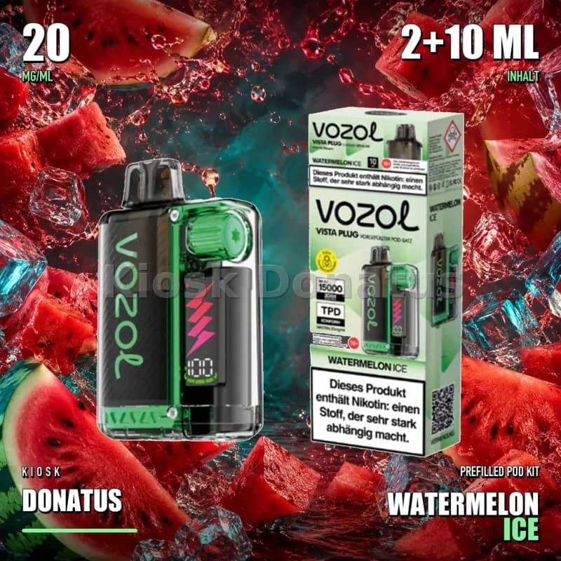 VOZOL Vista Plug 15000 Prefilled Pod Kit – Watermelon Ice