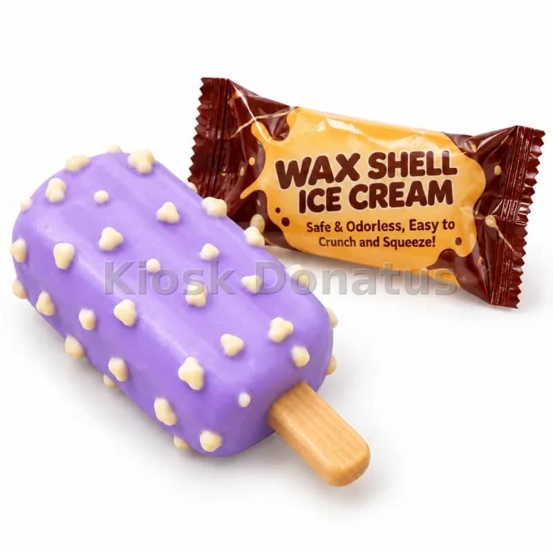 Wax Shell Squishy Eis am Stiel Lila, 1 Stück