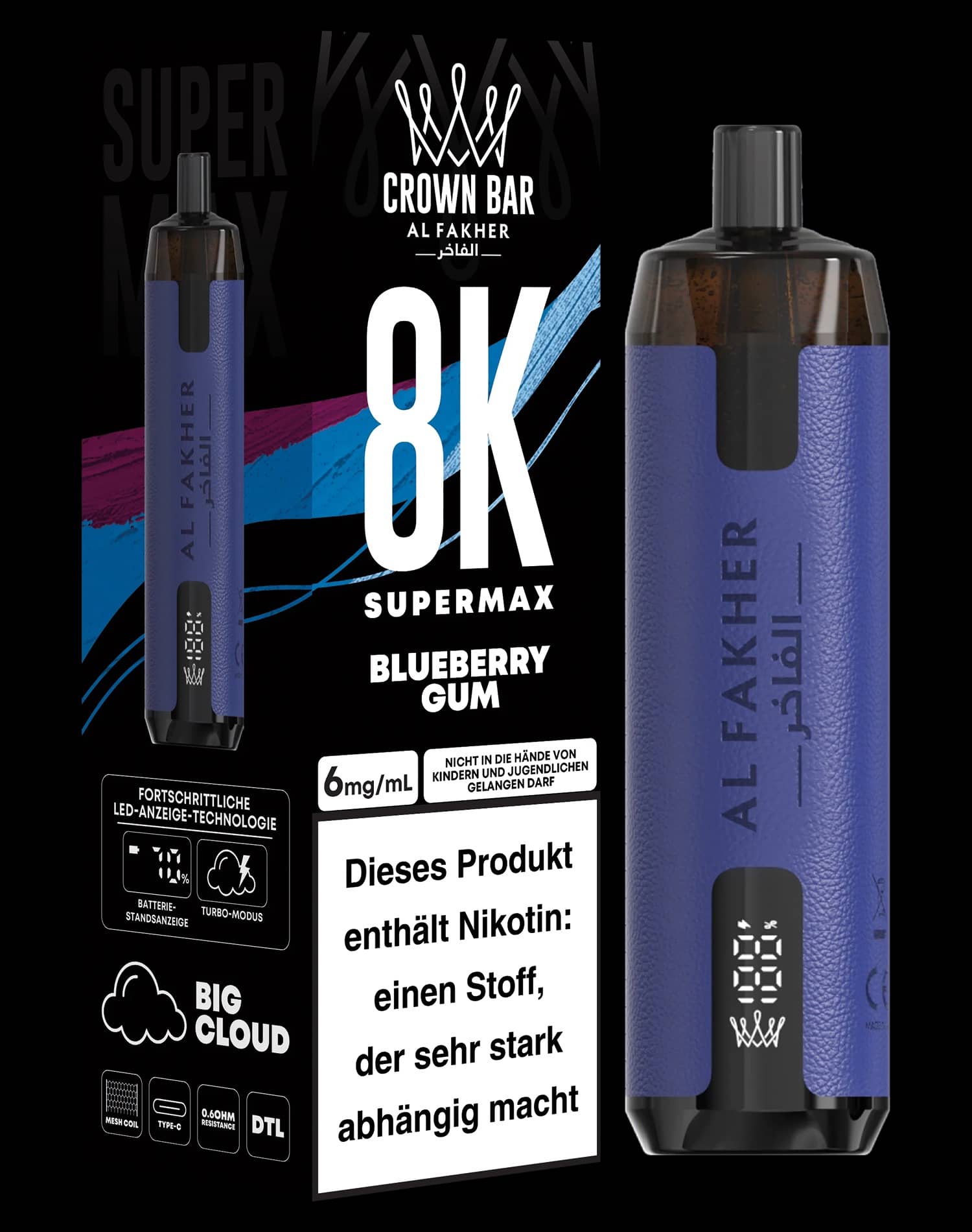 Al Fakher Crown Bar 8K Supermax
