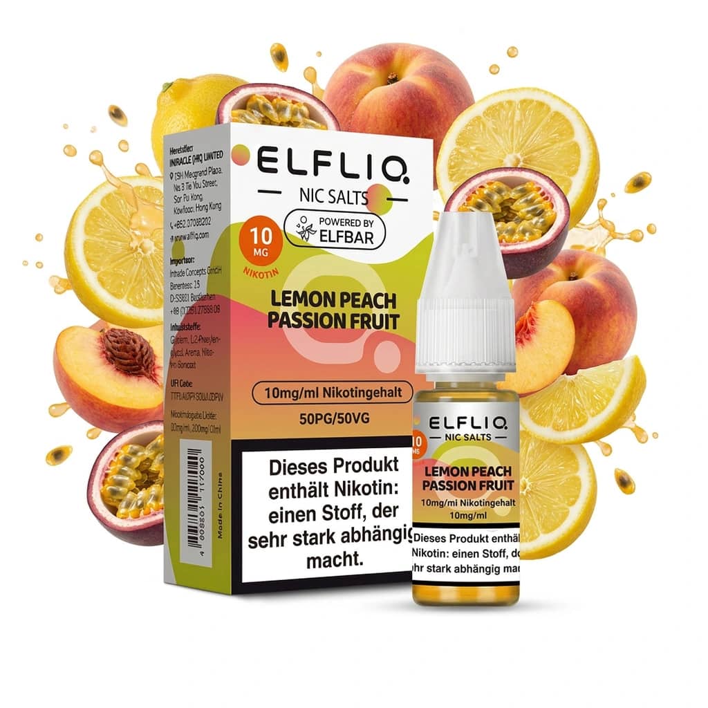 Elf Bar ElfLiq - Liqiud - 10mg - Lemon Peach Passion Fruit