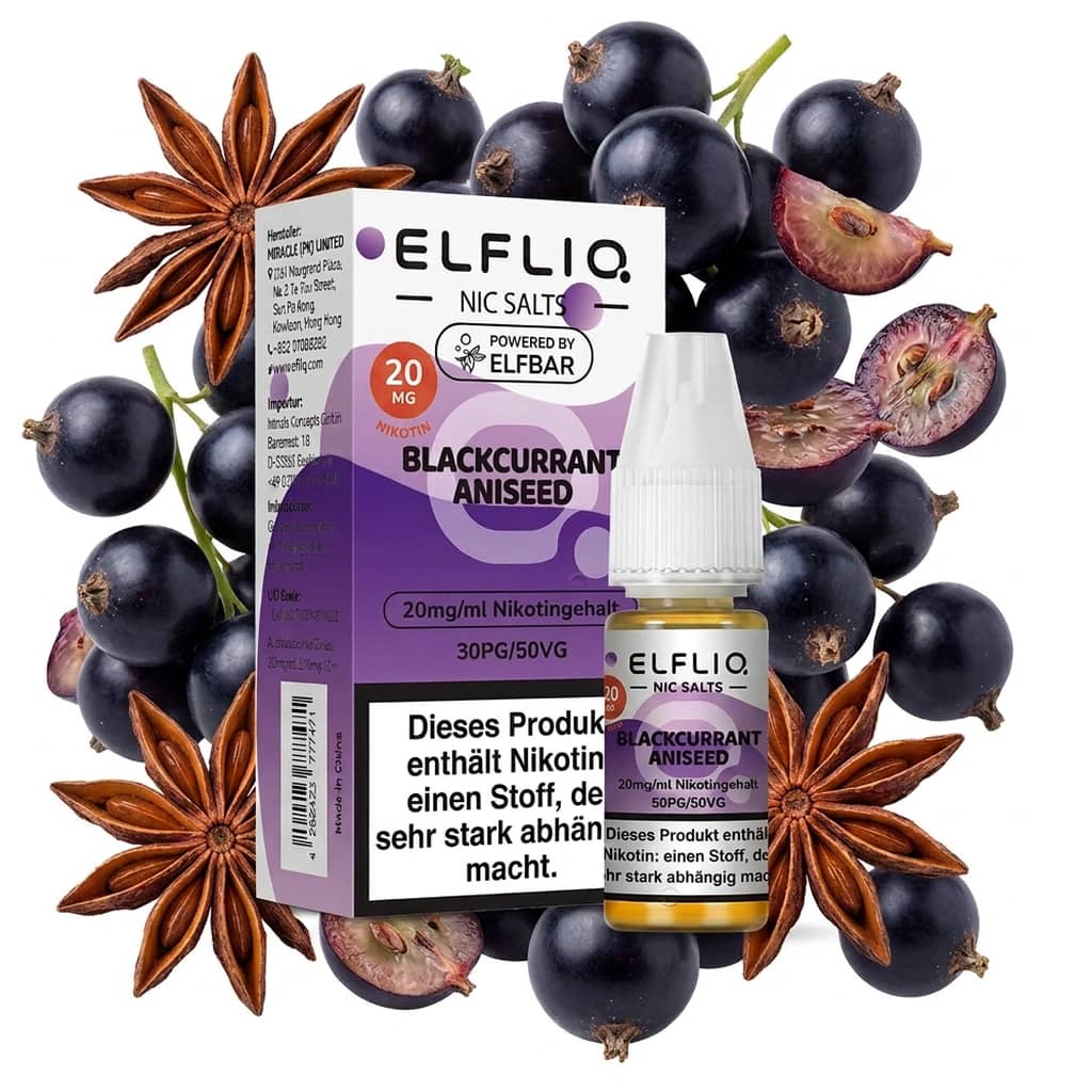 Elf Bar ElfLiq - Liqiud - 20mg - Blackcurrant Aniseed