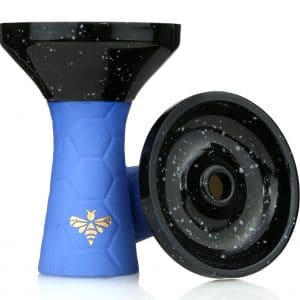 Bee Hookah Phunnel Dark Blue - Half Glazed Blue Obsidian