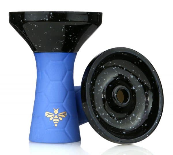 Bee Hookah Phunnel Dark Blue - Half Glazed Blue Obsidian