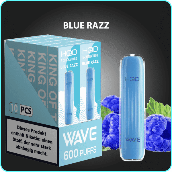 HQD WAVE 600 Züge Einweg Blue Razz